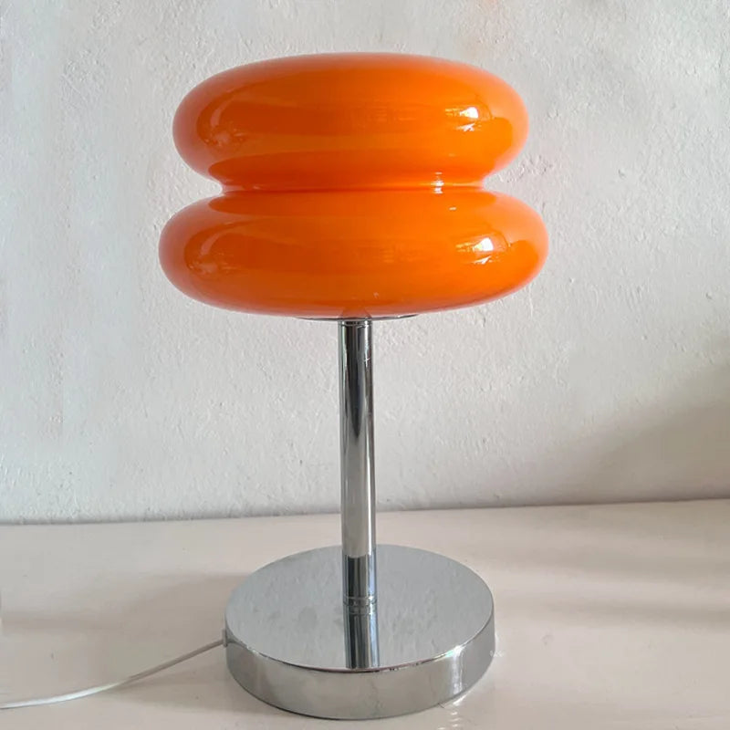 Glass table lamp with trichromatic dimming