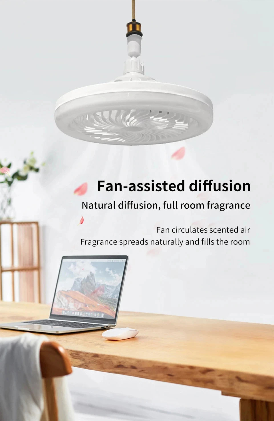 Modern 2 in1- 30W LED Fan Light with Remote‑Control.