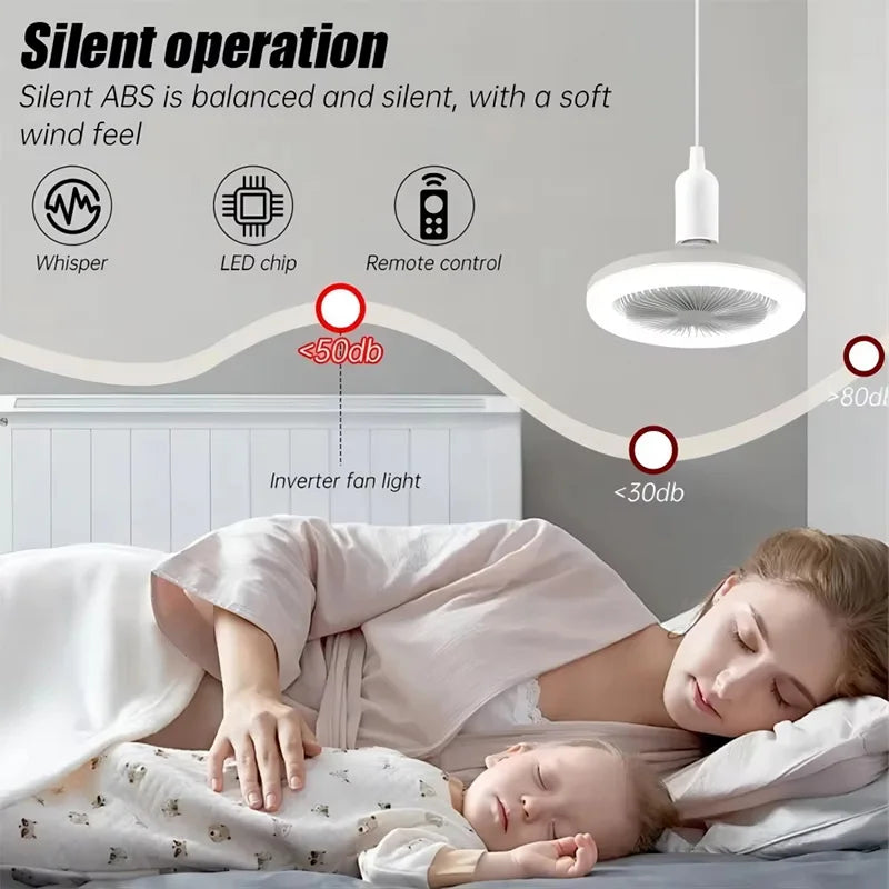 Modern 2 in1- 30W LED Fan Light with Remote‑Control.