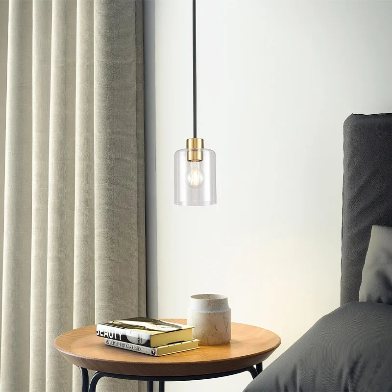 Modern Clear Glass Adjustable Pendant Lamp