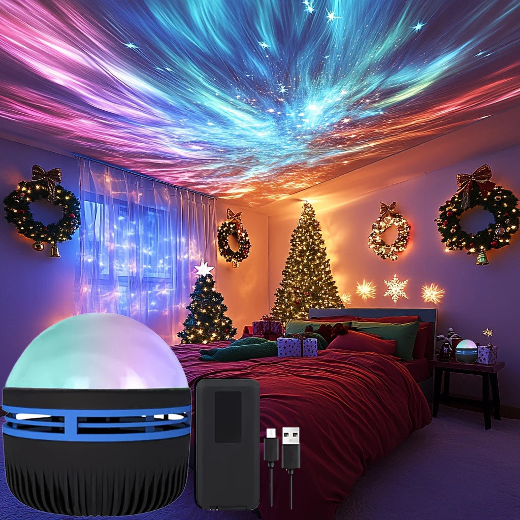 Aurora borealis effect projection lamp