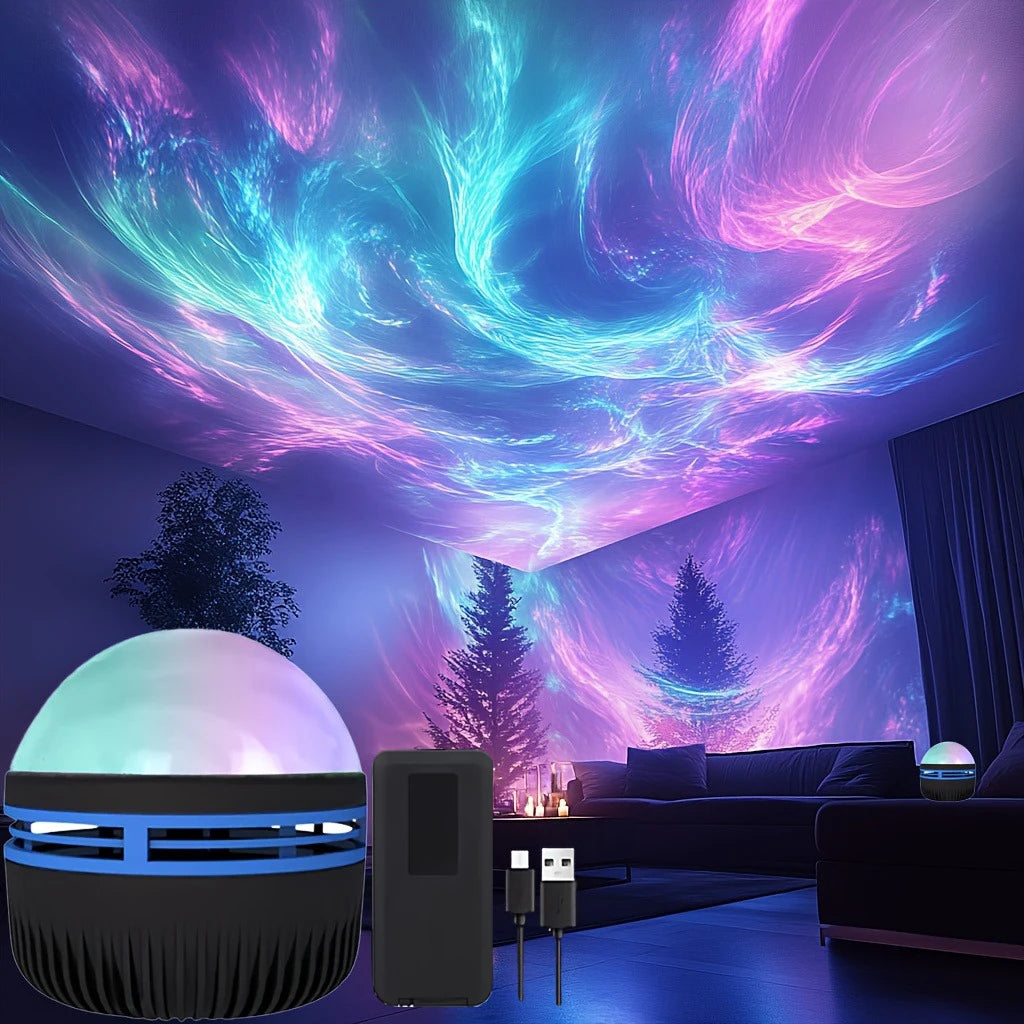Aurora borealis effect projection lamp