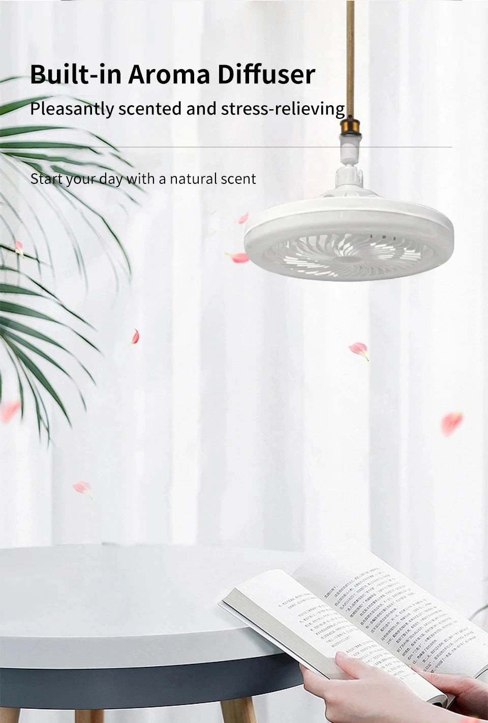 Modern 2 in1- 30W LED Fan Light with Remote‑Control.