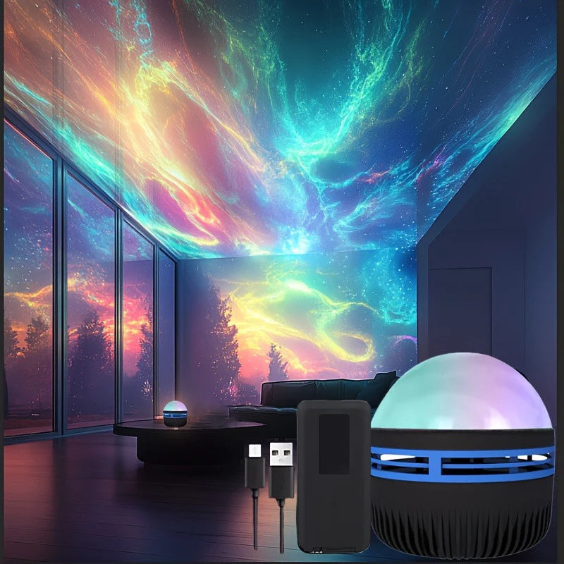 Aurora borealis effect projection lamp