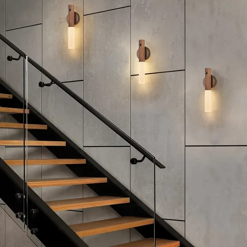 Portable rechargeable magnetic wall lamp with motion sensor