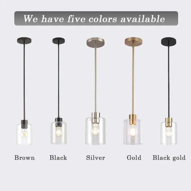 Modern Clear Glass Adjustable Pendant Lamp