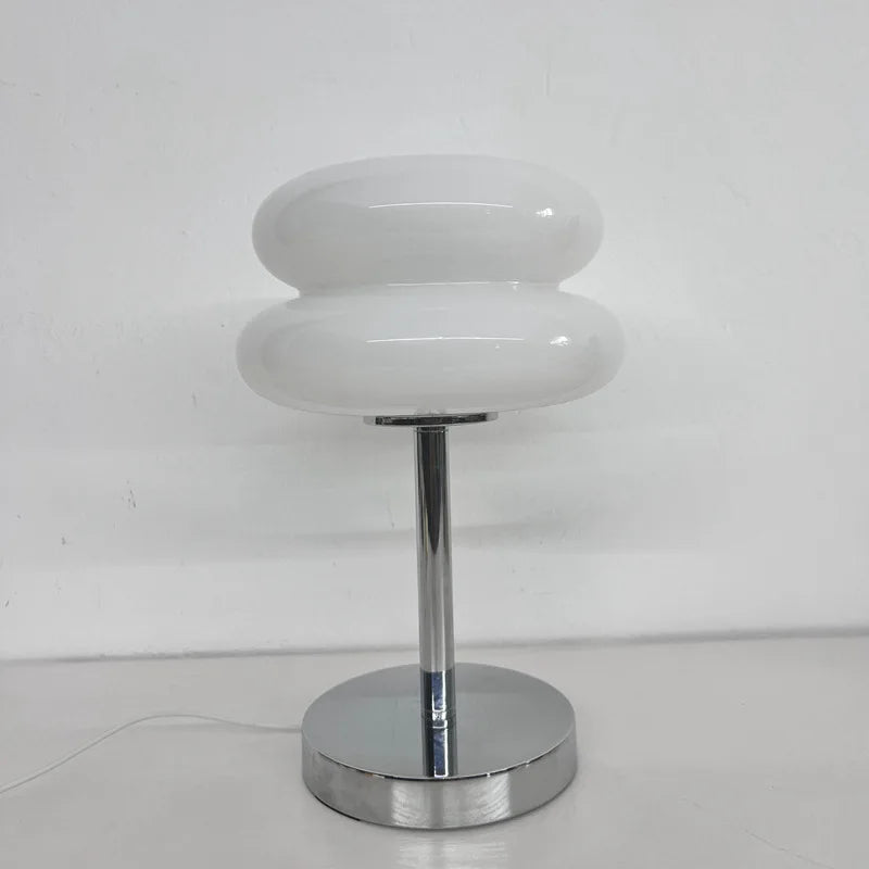 Glass table lamp with trichromatic dimming