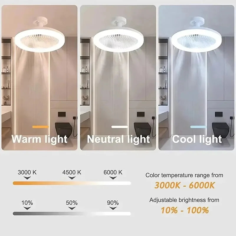 Modern 2 in1- 30W LED Fan Light with Remote‑Control.