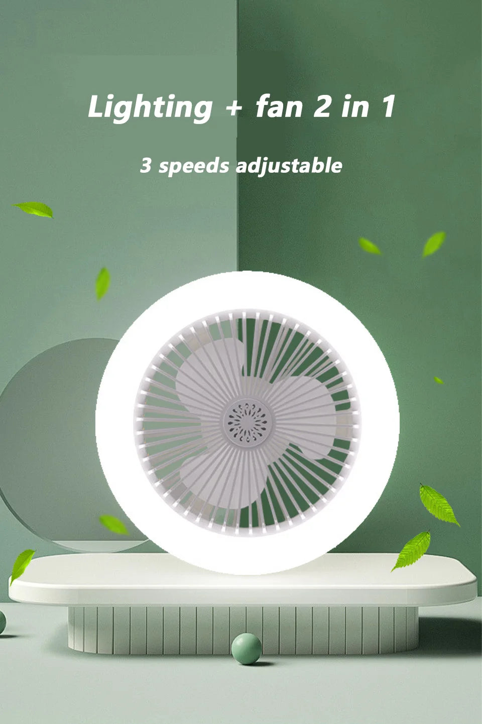 Modern 2 in1- 30W LED Fan Light with Remote‑Control.
