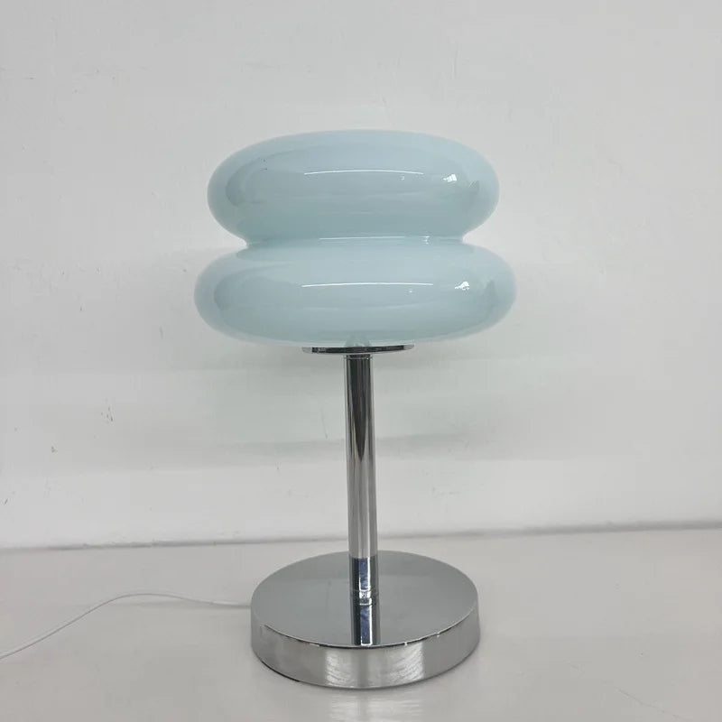 Glass table lamp with trichromatic dimming