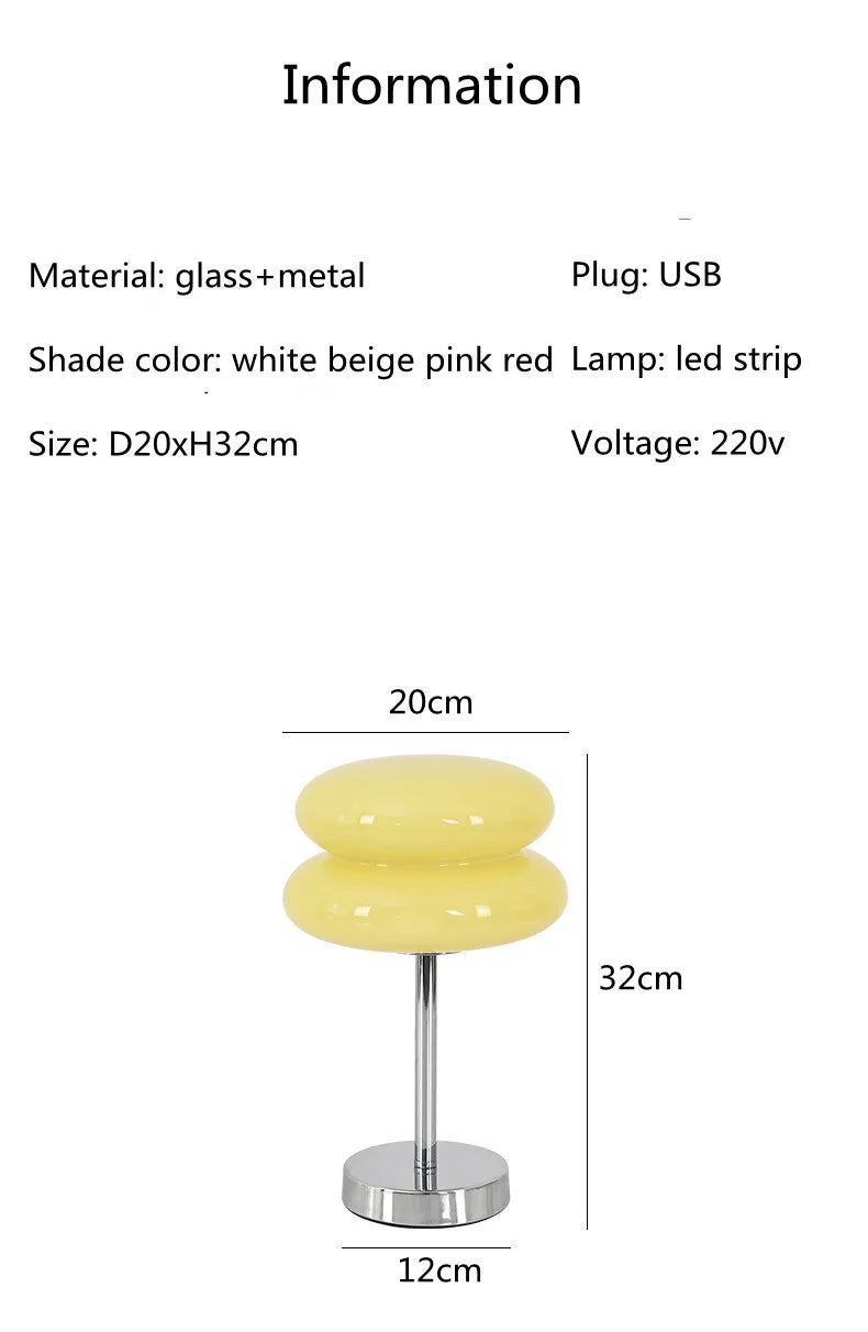 Glass table lamp with trichromatic dimming