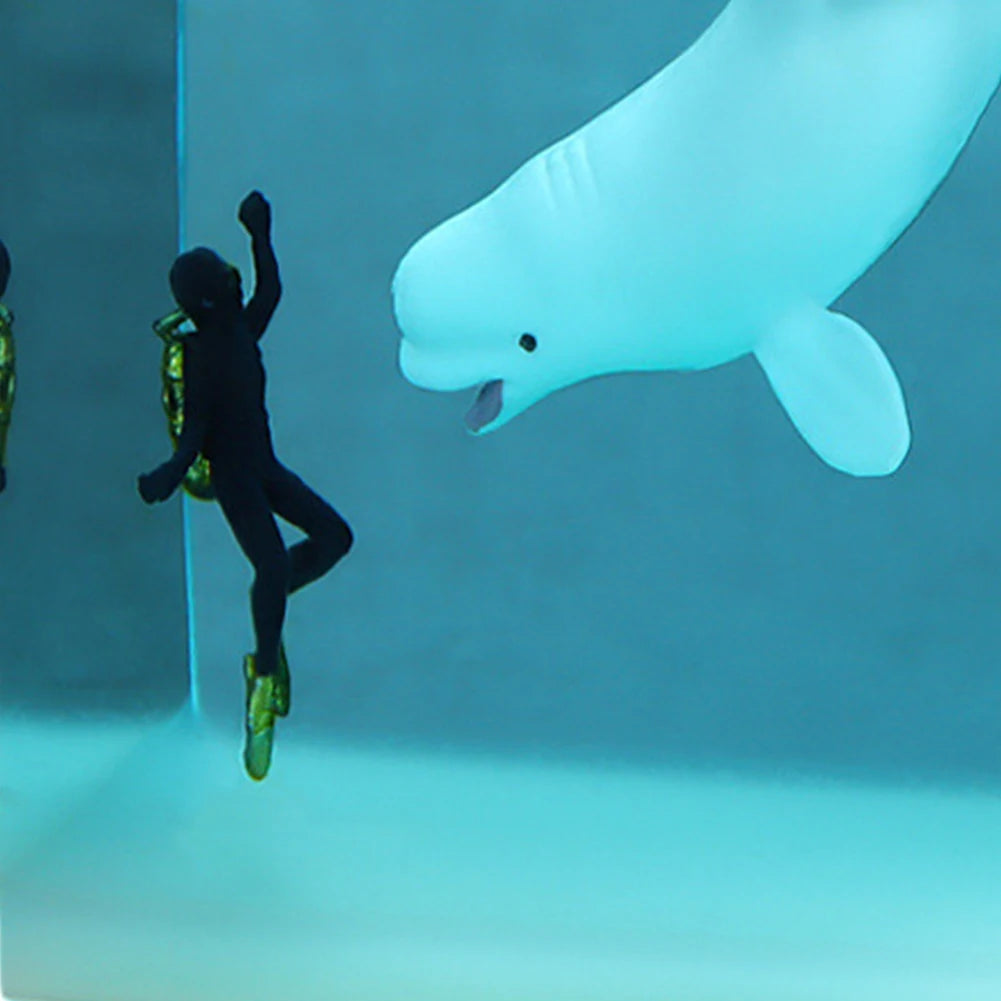 Shark Diver Epoxy Resin LED Decoration Lamp