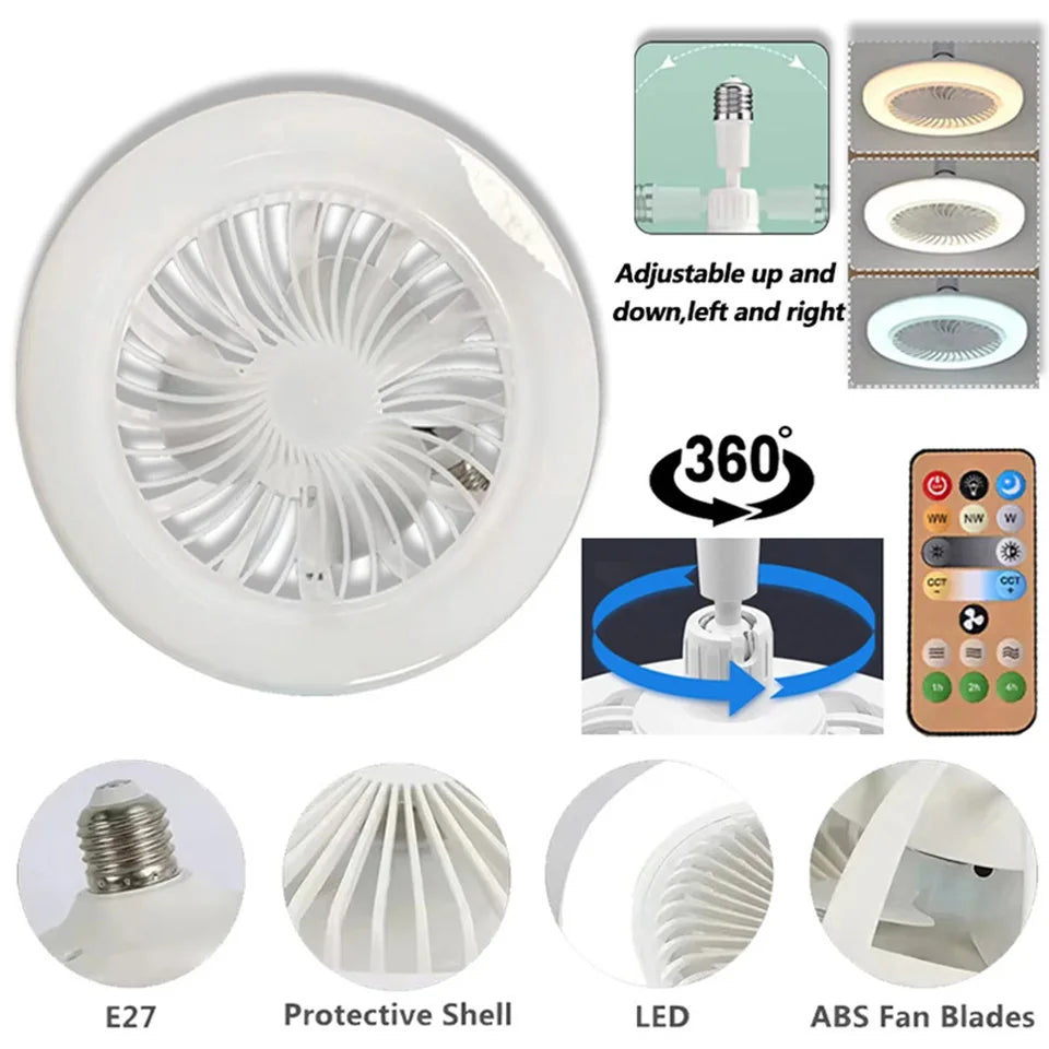 Modern 2 in1- 30W LED Fan Light with Remote‑Control.