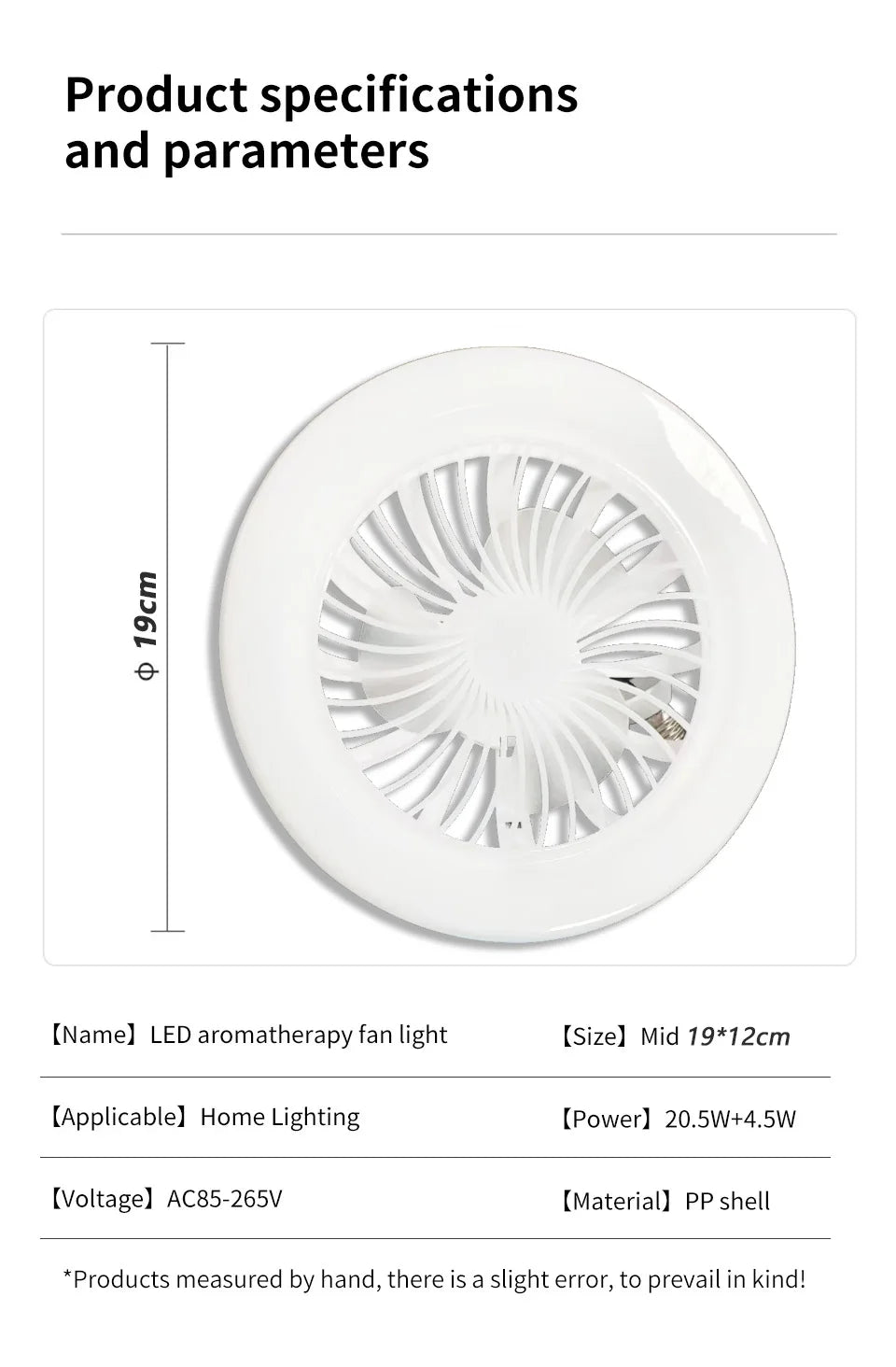 Modern 2 in1- 30W LED Fan Light with Remote‑Control.