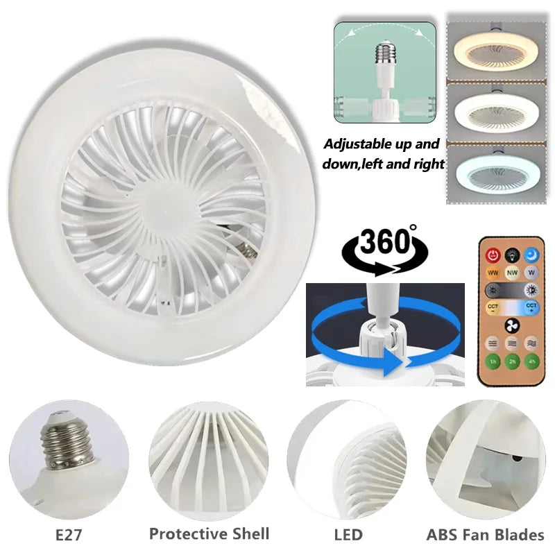 Modern 2 in1- 30W LED Fan Light with Remote‑Control.