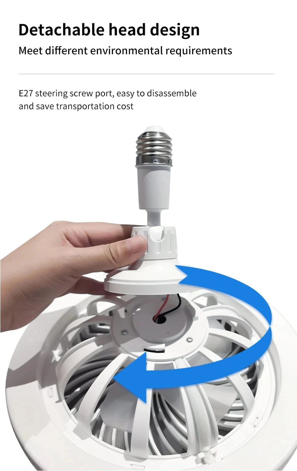 Modern 2 in1- 30W LED Fan Light with Remote‑Control.