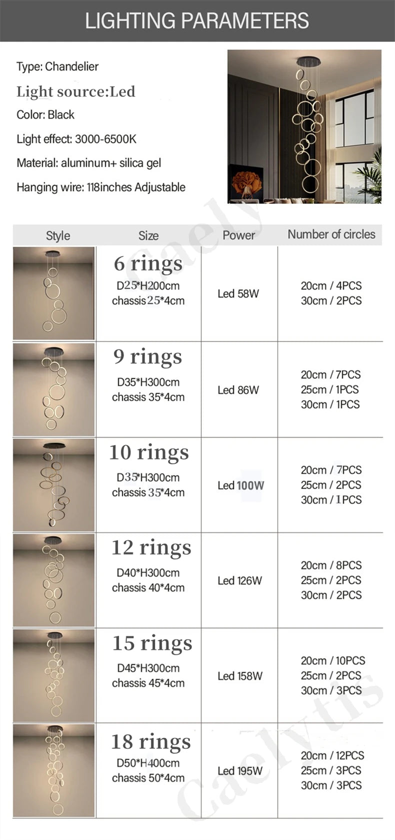 Modern Chandelier Pendant Light