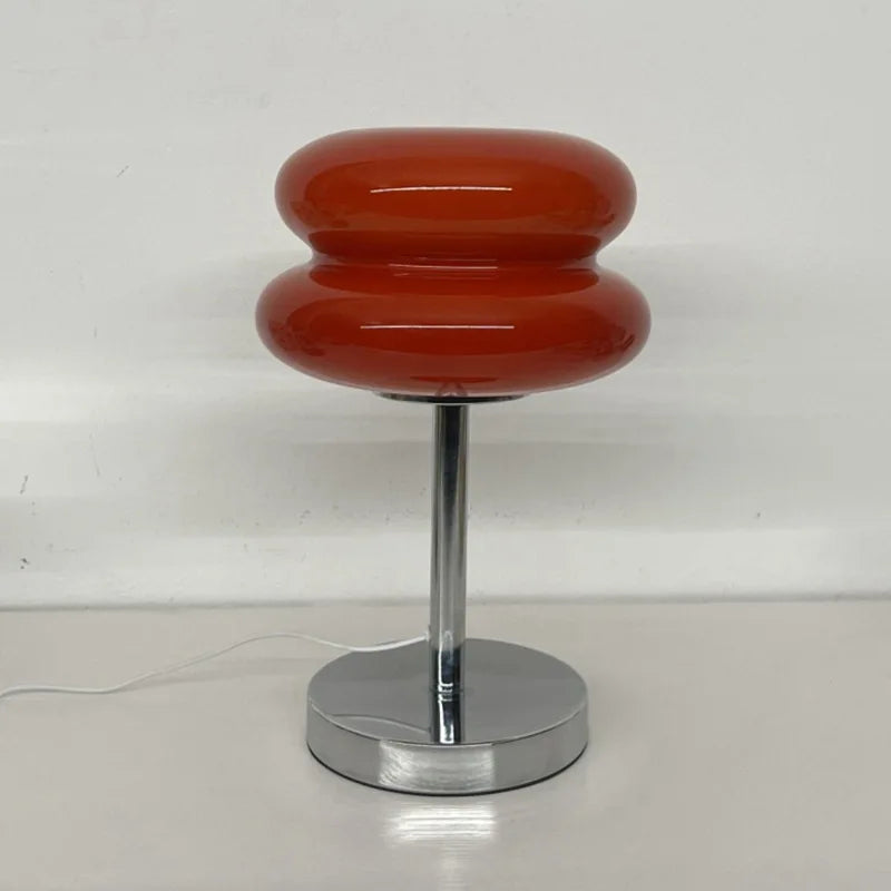 Glass table lamp with trichromatic dimming